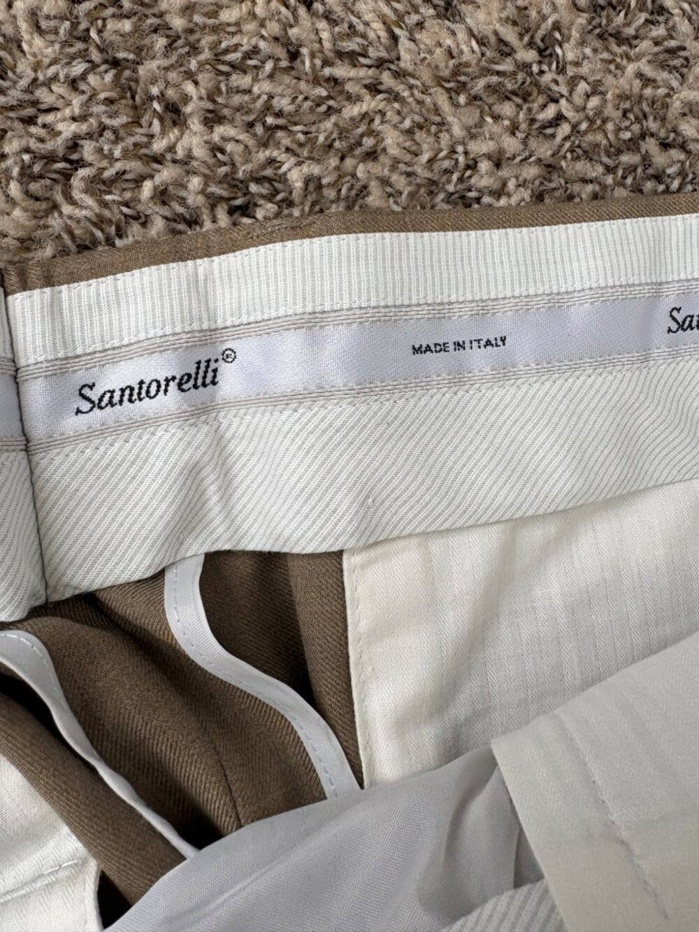 Santorelli Tan Dress Pants Men's Size 36 Pleated Cuffed Trousers - Picture 4 of 5